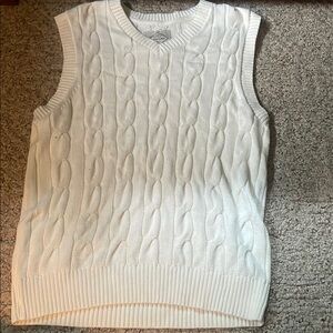 St. John's Bay White Crew Neck Cable Knit Sweater
